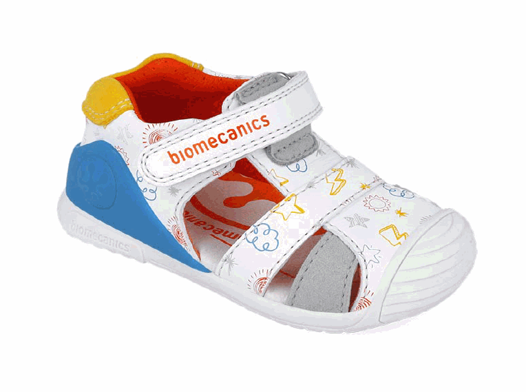 Biomecanics sandale baieti 18-24 Napa Blanco Yema cu nori si stele