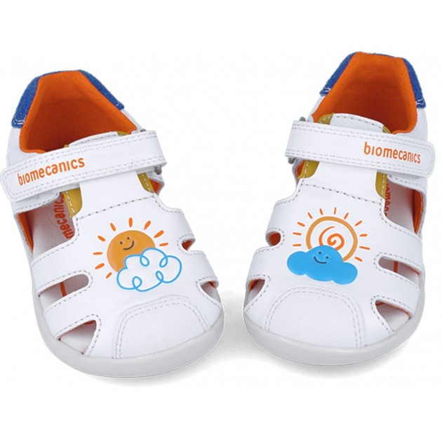 Biomecanics sandale baieti 24-26 Napa Blanco Y Azul cu soare si nori