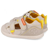 Biomecanics sandale baieti Barefoot din panza canvas 19-26 Pique Beige Y Amarillo