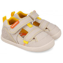 Biomecanics sandale baieti Barefoot din panza canvas 19-26 Pique Beige Y Amarillo