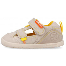Biomecanics sandale baieti Barefoot din panza canvas 19-26 Pique Beige Y Amarillo
