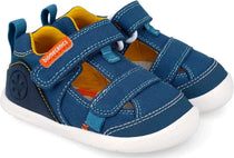 Biomecanics sandale baieti Barefoot din panza canvas 19-26 Pique Petrol