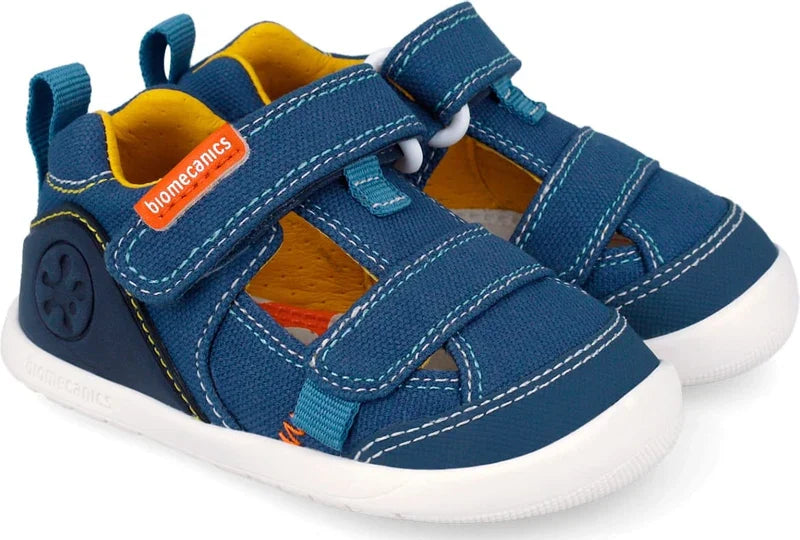 Biomecanics sandale baieti Barefoot din panza canvas 19-26 Pique Petrol Imagine principală a produsului