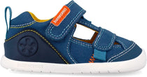 Biomecanics sandale baieti Barefoot din panza canvas 19-26 Pique Petrol