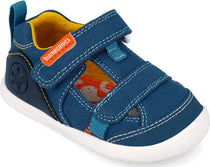 Biomecanics sandale baieti Barefoot din panza canvas 19-26 Pique Petrol
