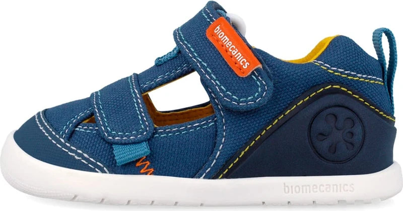 Biomecanics sandale baieti Barefoot din panza canvas 19-26 Pique Petrol