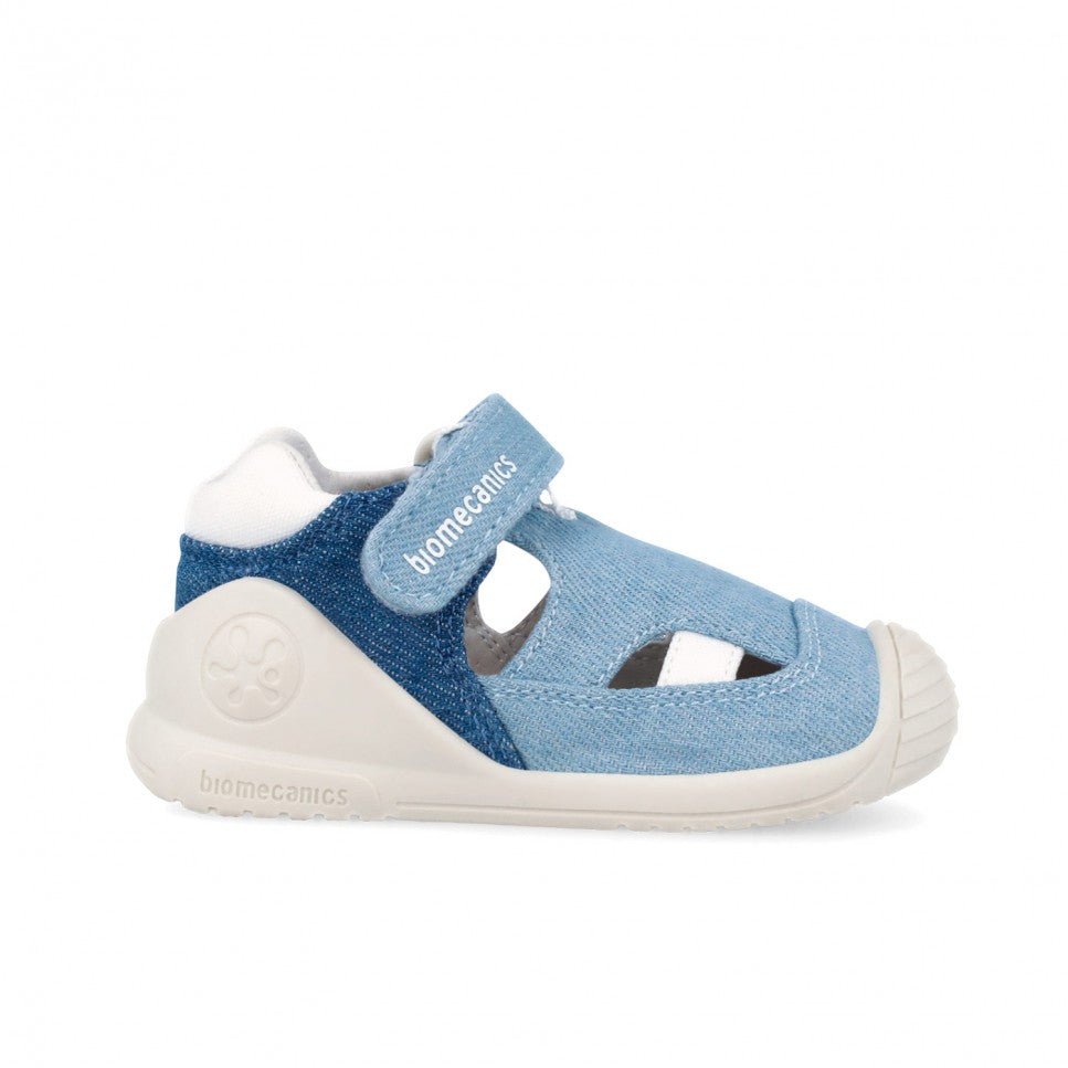 Biomecanics sandale baieti Barefoot First Steps din panza canvas 18-24 Pique Jeans Imagine secundară a produsului