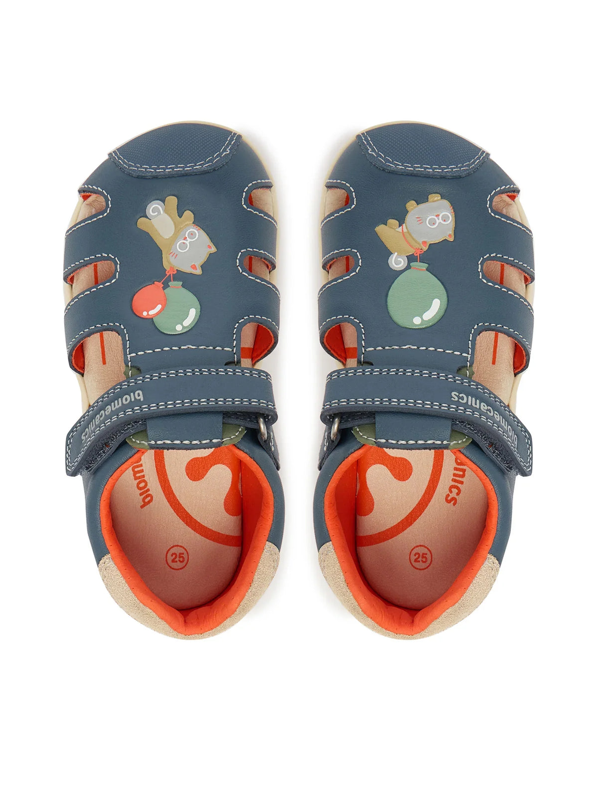 Biomecanics sandale baieti Barefoot Primii Pasi cu varf protejat 19-26 Sauvage Petrol cu pisica
