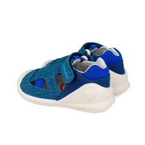 Biomecanics sandale baieti Barefoot First Steps din panza canvas 18-24 Pique Azul