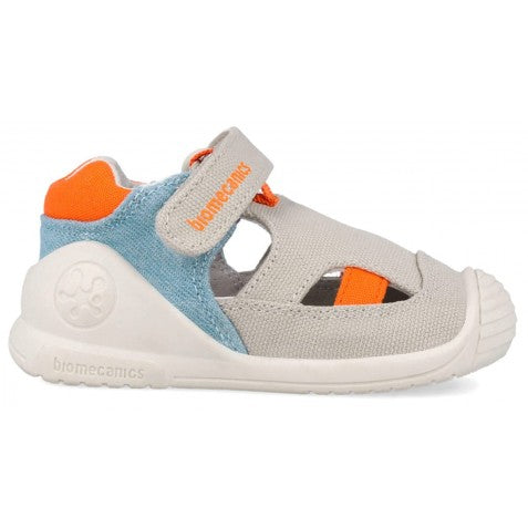 Biomecanics sandale baieti Barefoot First Steps din panza canvas 18-24 Pique Beige Claro Y Arangia Imagine secundară a produsului