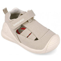 Biomecanics sandale baieti din panza canvas 18-24 Pique Beige Claro