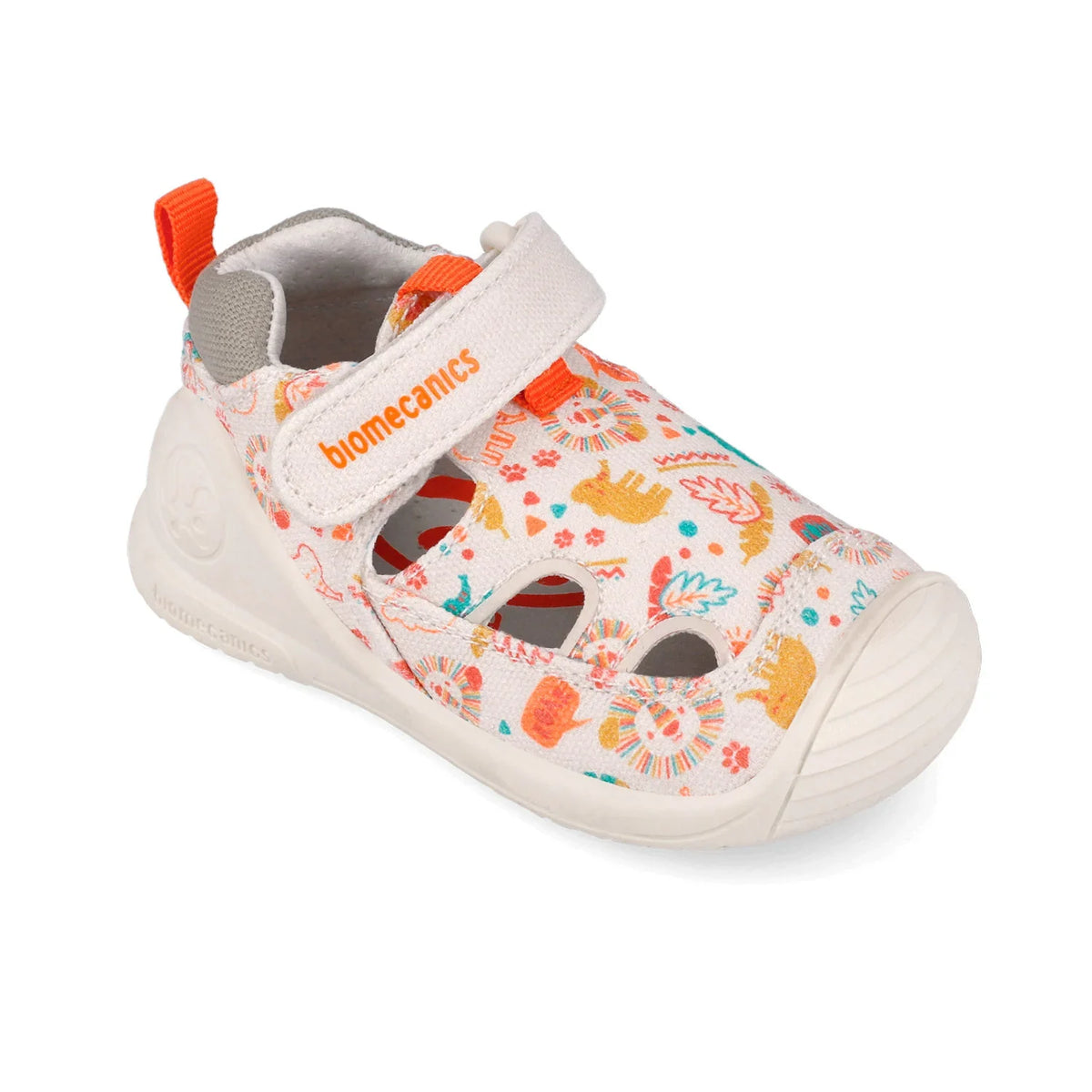 Biomecanics sandale baieti din panza canvas 18-24 Pique Beige cu elefanti
