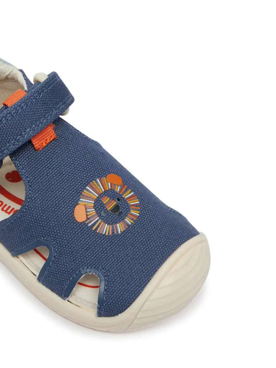 Biomecanics sandale baieti din panza canvas 18-24 Pique Petrol cu leu