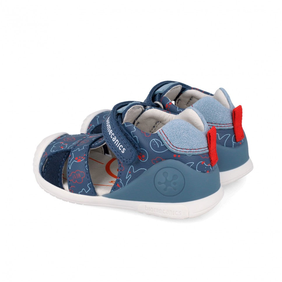 Biomecanics sandale baieti Primii Pasi 18-25 Sauvage Petrol cu dino