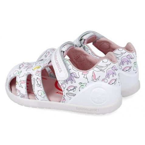 Biomecanics sandale fete 19-23 Napa Blanco cu animale