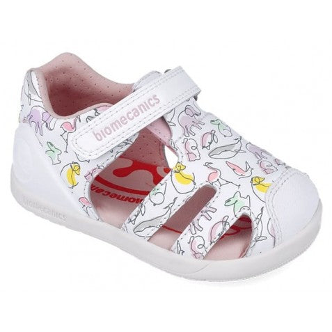 Biomecanics sandale fete 19-23 Napa Blanco cu animale