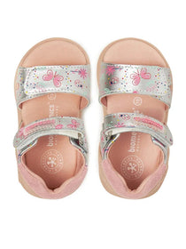 Biomecanics sandale fete 19-25 Metalcris Plata cu fluturas