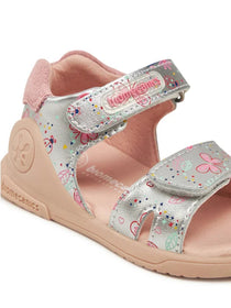 Biomecanics sandale fete 19-25 Metalcris Plata cu fluturas