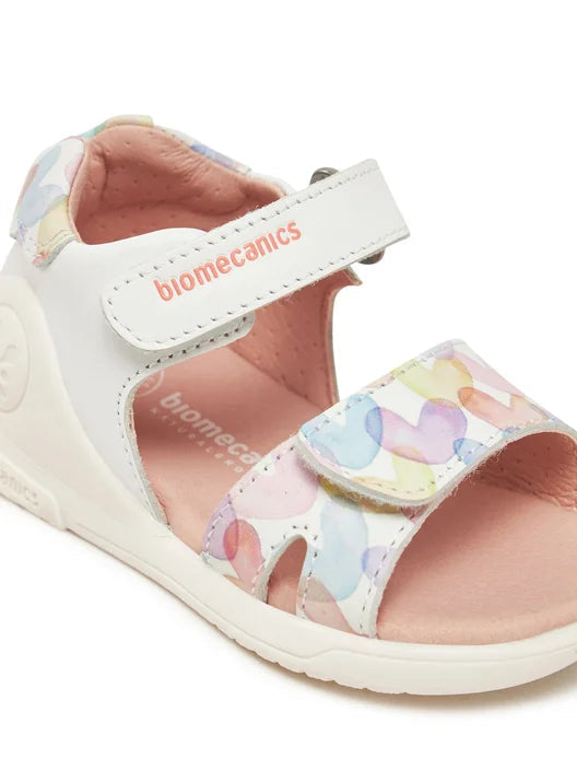 Biomecanics sandale fete 19-25 Nappa Blanco cu inimioare