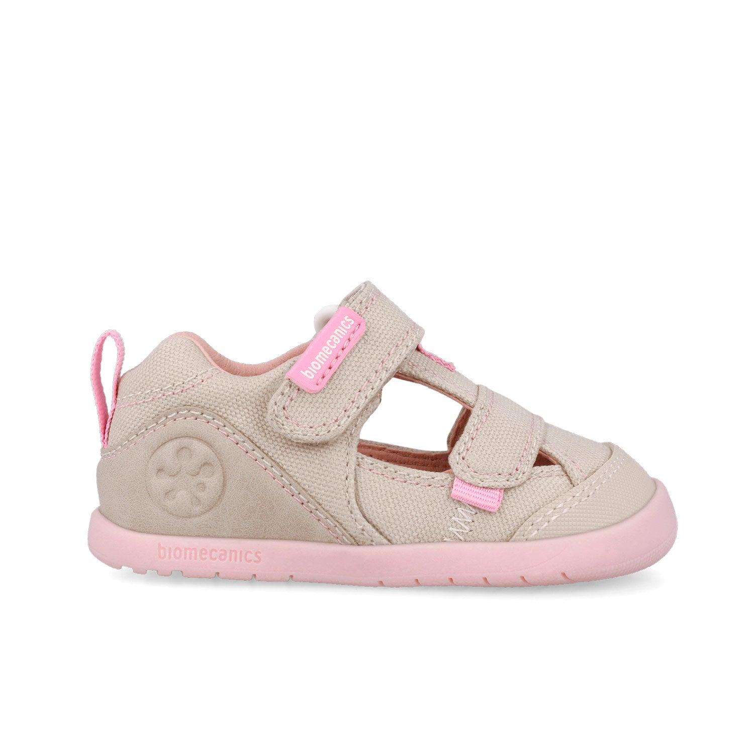 Biomecanics sandale fete Barefoot din panza canvas 19-26 Pique Beige Y Rosa Imagine secundară a produsului