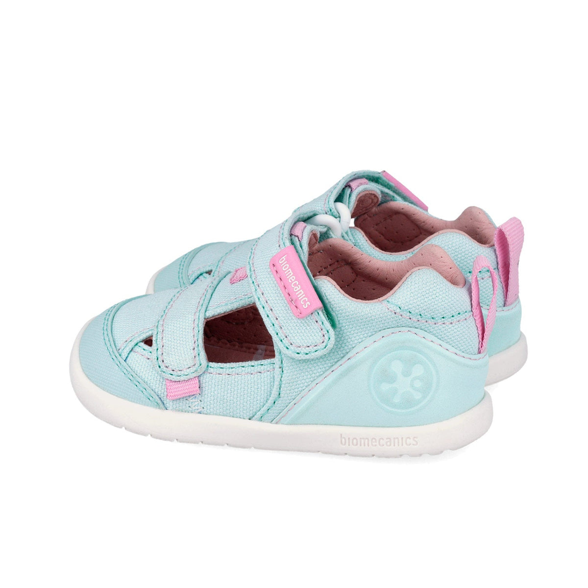Biomecanics sandale fete Barefoot din panza canvas 20-26 Pique Sky