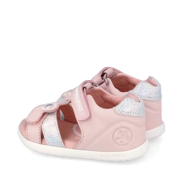 Biomecanics sandale fete Barefoot Primii Pasi cu varf deschis 19-26 Savage Cotton cu fluturas