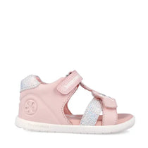 Biomecanics sandale fete Barefoot Primii Pasi cu varf deschis 19-26 Savage Cotton cu fluturas