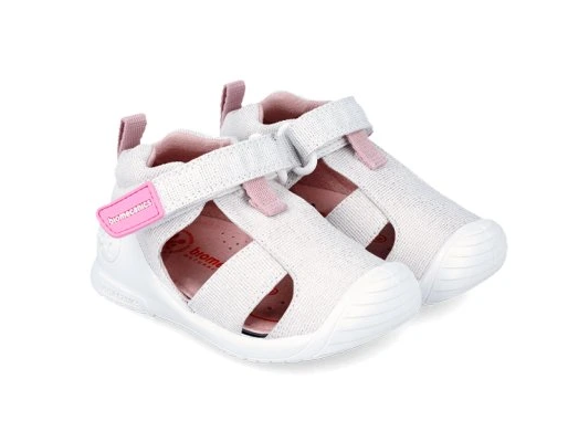 Biomecanics sandale fete din panza 20-24 Metalizado Blanco Imagine principală a produsului