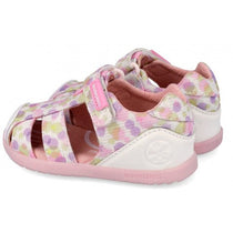 Biomecanics sandale fete din panza BAREFOOT 19-26 Lurex Blanco cu buline