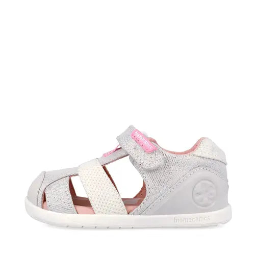 Biomecanics sandale fete din panza BAREFOOT 19-26 Pique Blanco