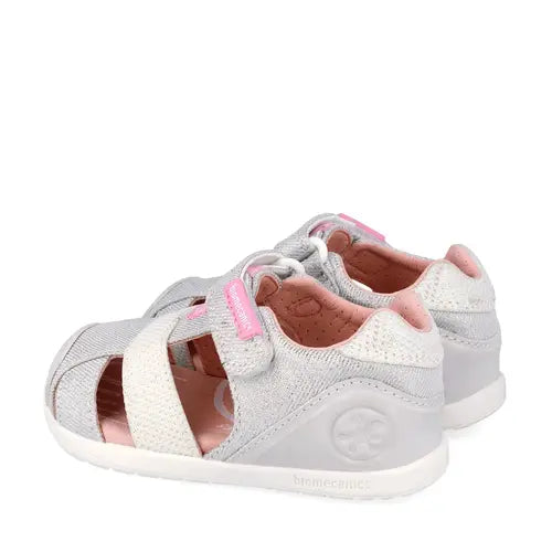 Biomecanics sandale fete din panza BAREFOOT 19-26 Pique Blanco
