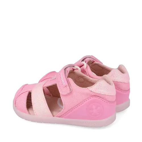 Biomecanics sandale fete din panza BAREFOOT 19-26 Pique Rosa