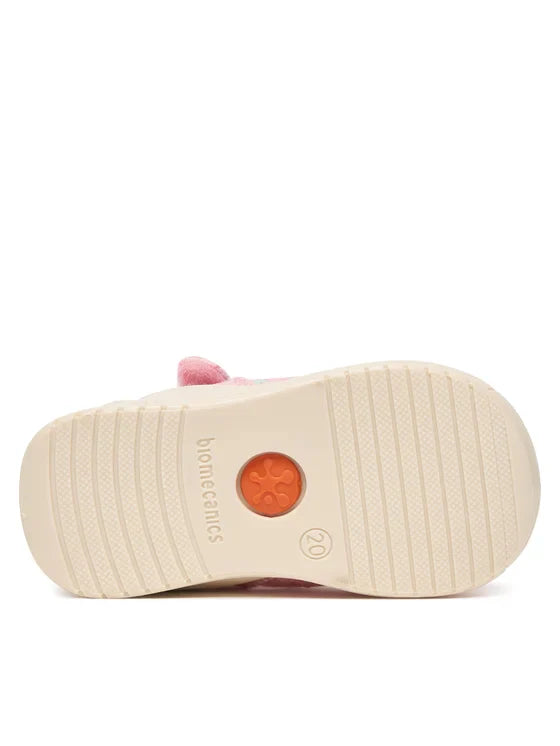 Biomecanics sandale fete din panza canvas 18-24 Lurex Rosa cu stelute