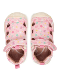 Biomecanics sandale fete din panza canvas 18-24 Lurex Rosa cu stelute