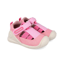 Biomecanics sandale fete din panza canvas 18-24 Lurex Rosa