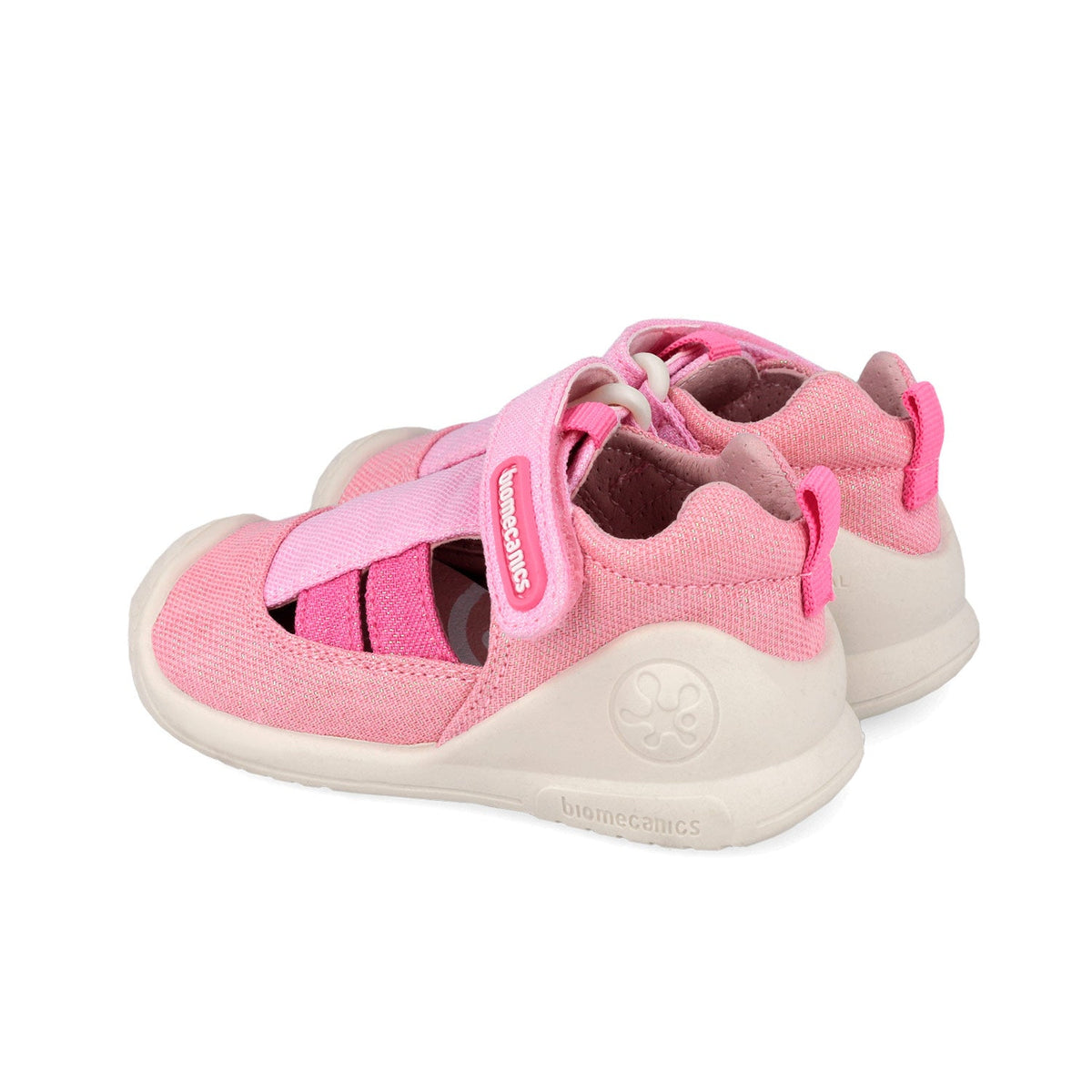 Biomecanics sandale fete din panza canvas 18-24 Lurex Rosa