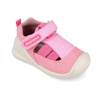 Biomecanics sandale fete din panza canvas 18-24 Lurex Rosa