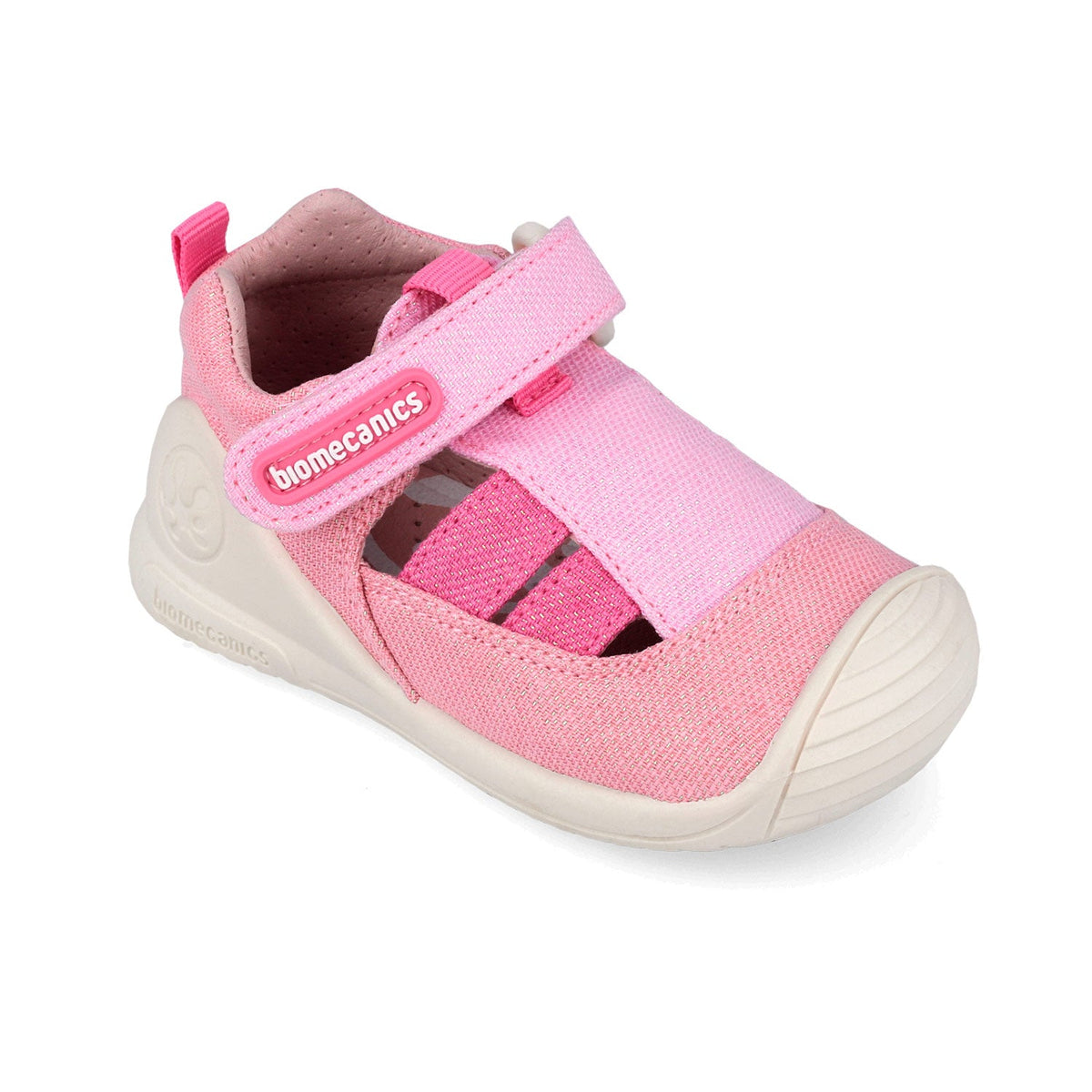Biomecanics sandale fete din panza canvas 18-24 Lurex Rosa