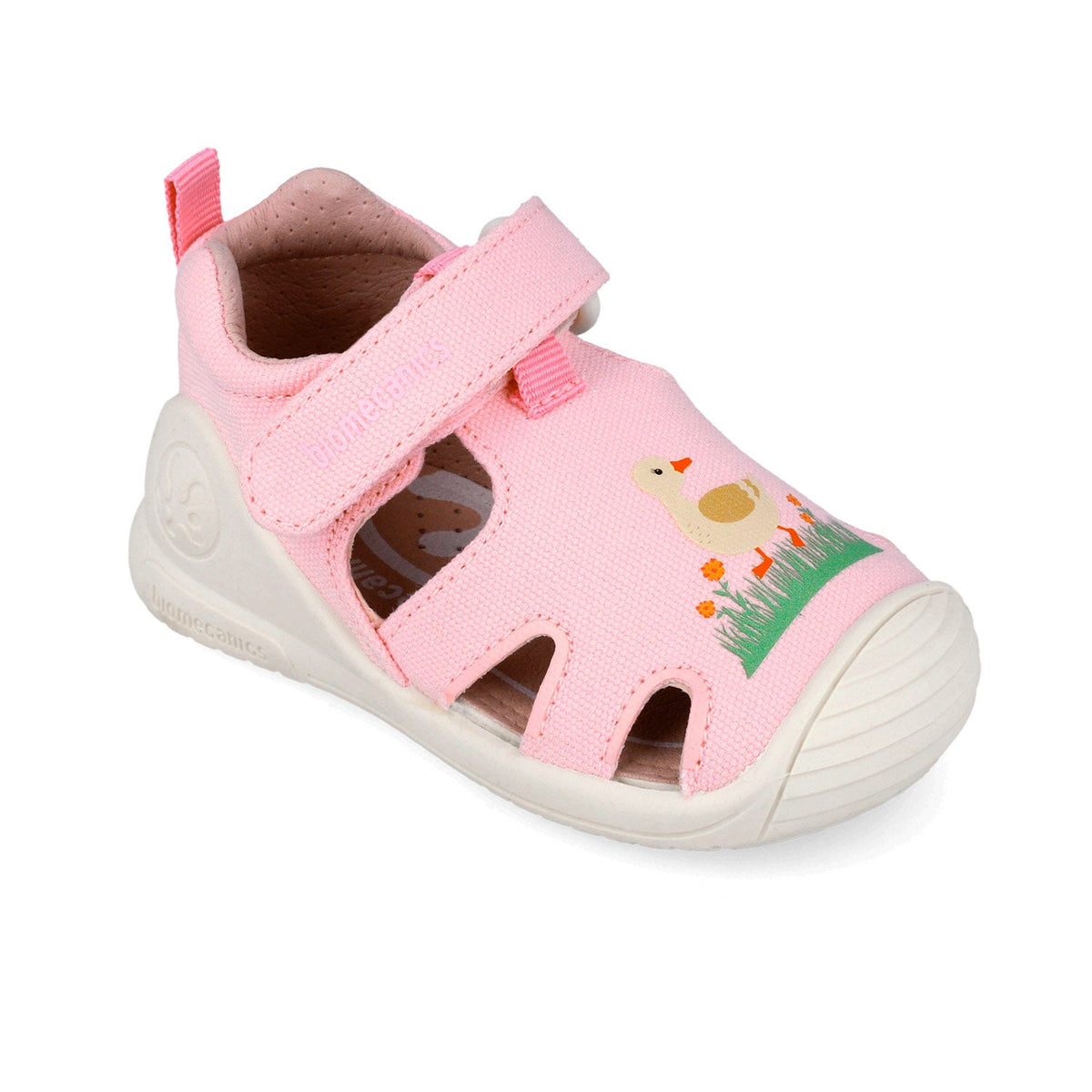 Biomecanics sandale fete din panza canvas 18-24 Pique rosa cu gasca