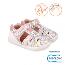 Biomecanics sandale fete din panza Primii Pasi 19-23 Pique Blanco