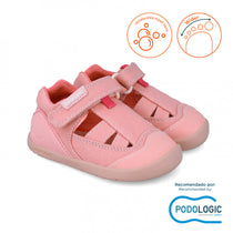 Biomecanics sandale fete din panza Primii Pasi 24-26 Pique Rose