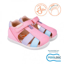Biomecanics sandale fete din panza Primii Pasi 19-24 Lurex Lila