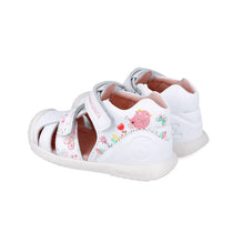 Biomecanics sandale fete Primii pasi 18-24 Napa Blanco cu floricele