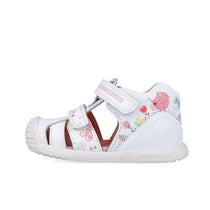 Biomecanics sandale fete Primii pasi 18-24 Napa Blanco cu floricele