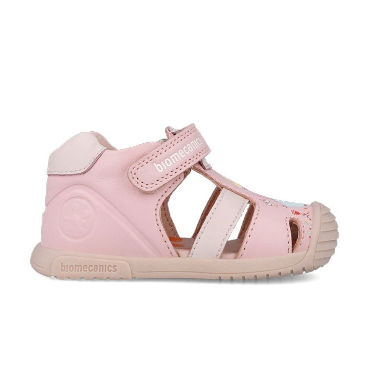 Biomecanics sandale fete Primii pasi 18-24 Sauvage Rosa cu pasari