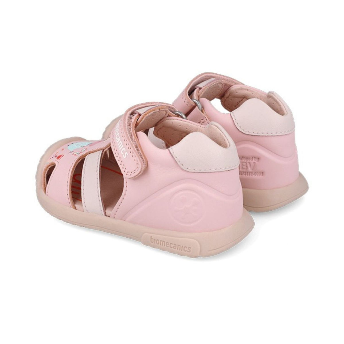 Biomecanics sandale fete Primii pasi 18-24 Sauvage Rosa cu pasari
