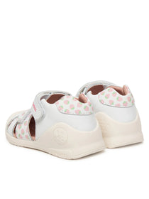 Biomecanics sandale fete Primii Pasi 18-25 Napa Blanco cu capsune