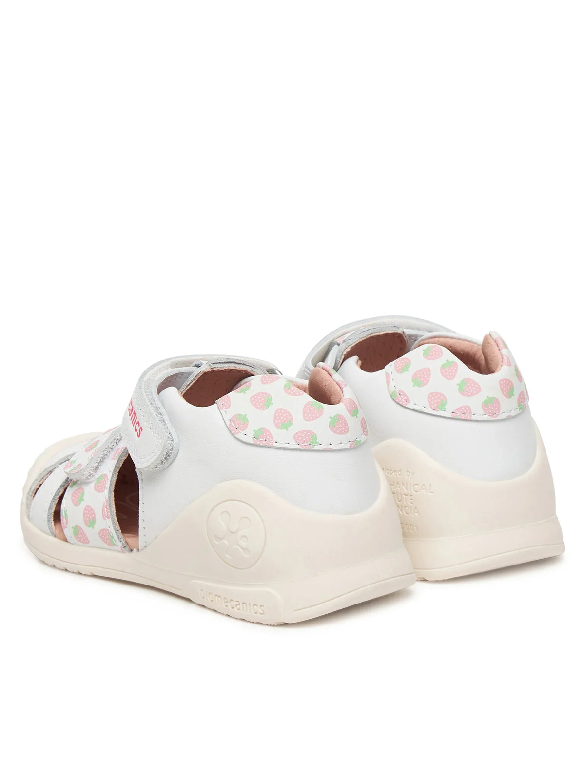Biomecanics sandale fete Primii Pasi 18-25 Napa Blanco cu capsune