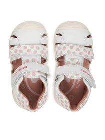 Biomecanics sandale fete Primii Pasi 18-25 Napa Blanco cu capsune