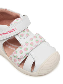 Biomecanics sandale fete Primii Pasi 18-25 Napa Blanco cu capsune